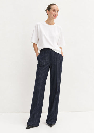 EMME MARELLA - Pantalone gessato Donna Blu Navy