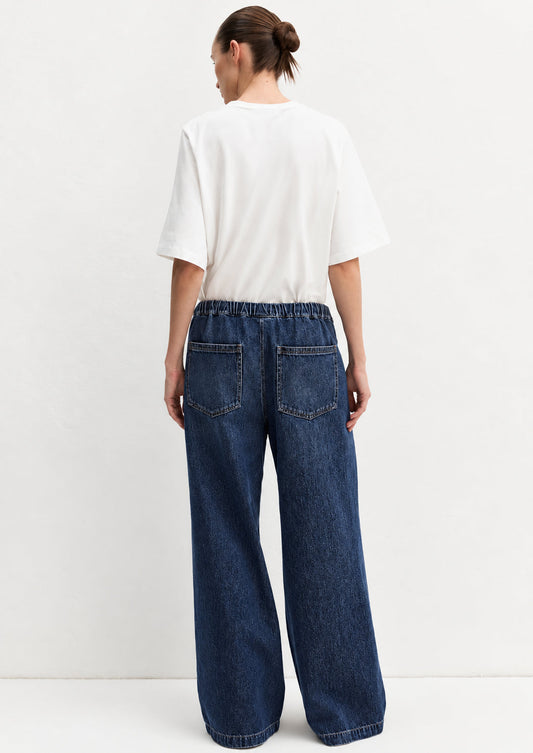 EMME MARELLA - Denim jogger ampio trionfo Nero