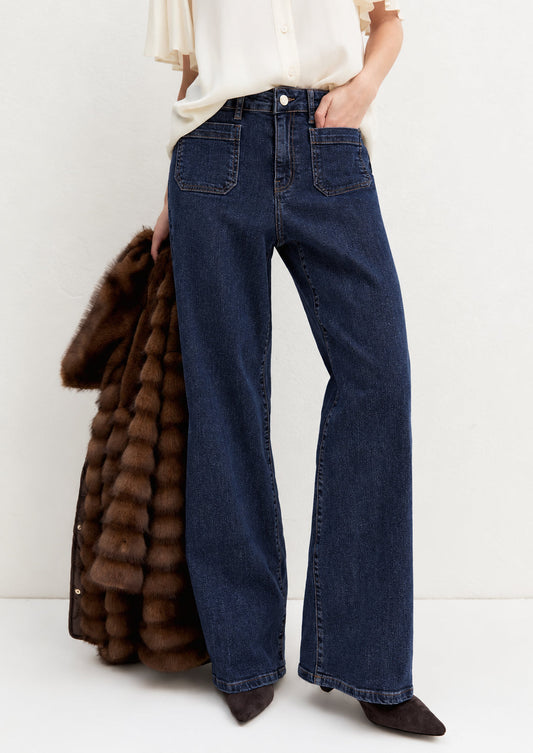 EMME MARELLA - Jeans wide flare whideflare Blu Notte