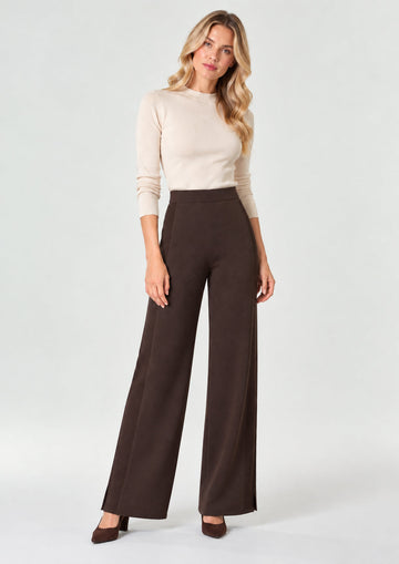 EMME MARELLA - Pantalone in viscosa stretch foggia Testa di Moro