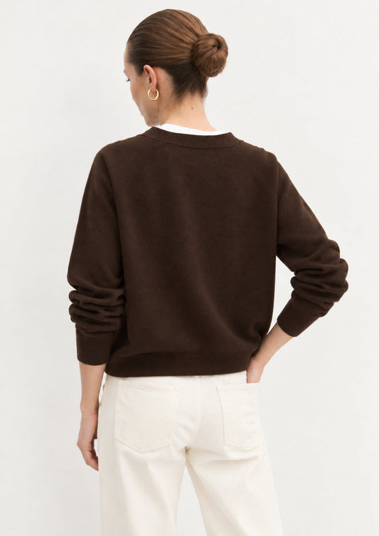 EMME MARELLA - Cardigan dritto in viscosa stretch bacini Testa di Moro