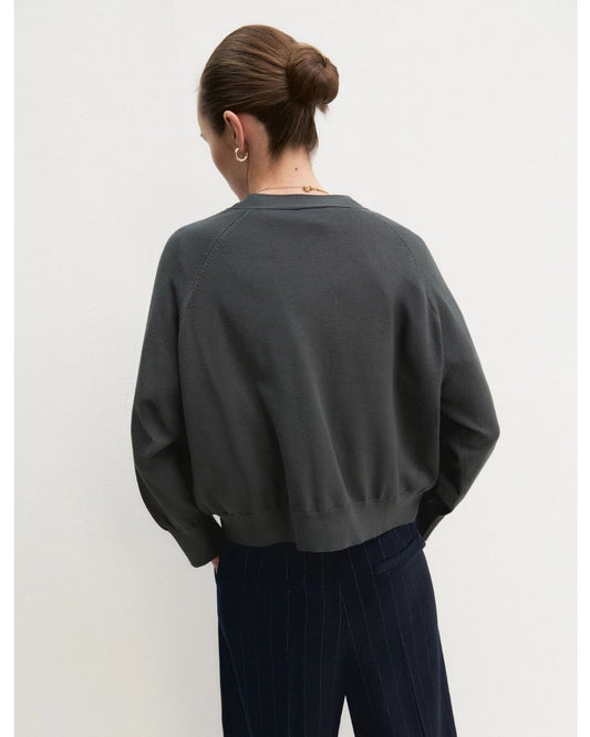 Emme Marella - Cardigan dritto in viscosa stretch Sottobosco