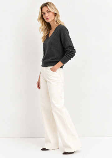 EMME MARELLA - Maglia in filato di misto lana con lurex e paillette fertile Grigio Scuro Melange