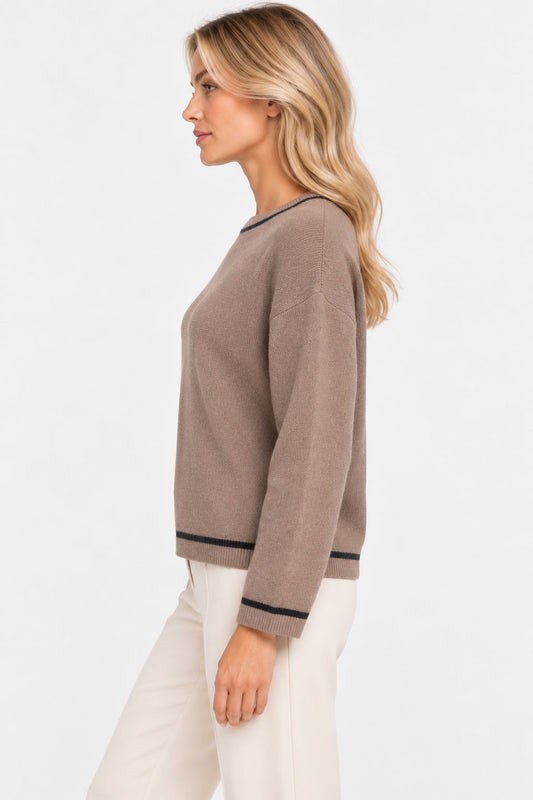 EMME MARELLA - Maglia in filato lana e cashmere egrege Tortora