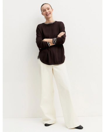 EMME MARELLA - Maglia over in viscosa stretch curvato Testa di moro