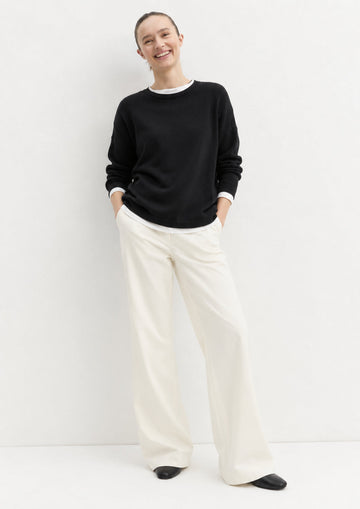 EMME MARELLA - Maglia over in viscosa stretch curvato Nero
