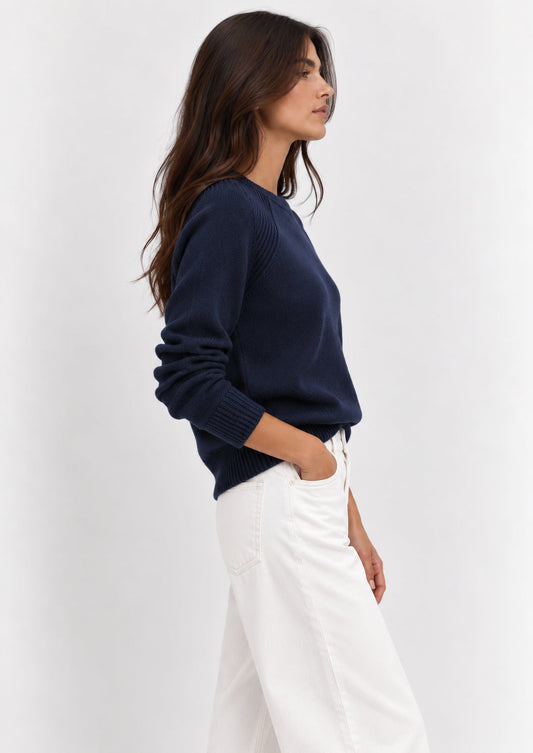 EMME MARELLA - Maglia in filato di misto viscosa stretch danza Blu Navy