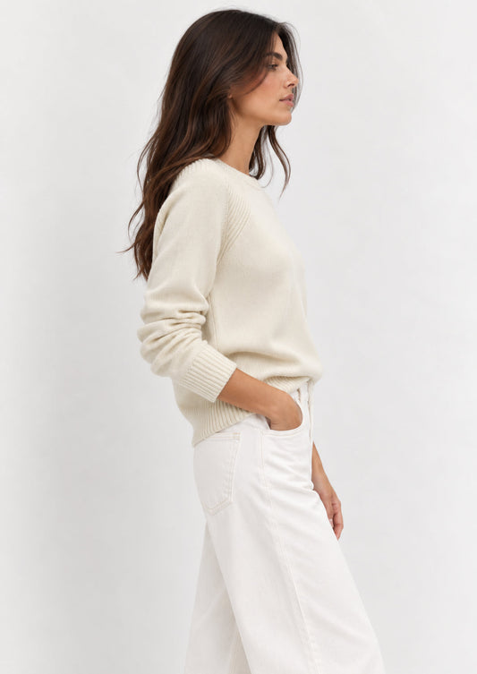 EMME MARELLA - Maglia in filato di misto viscosa stretch danza Bianco Avorio