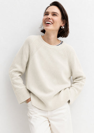 EMME MARELLA - Maglia in filato di misto lana merinos arcadia Bianco Panna