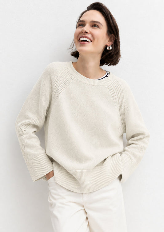 EMME MARELLA - Maglia in filato di misto lana merinos arcadia Bianco Panna