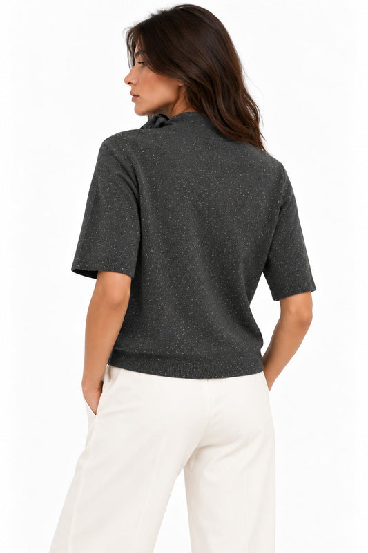 EMME MARELLA - Maglia in filato di misto lana leggero con lurex maggio Grigia