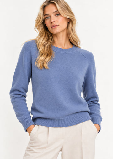 EMME MARELLA - Maglia in lana e cashmere laccio Blu Ortensia