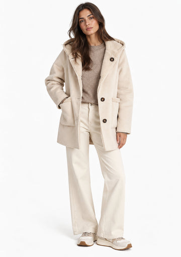EMME MARELLA - Parka in jersey dal finish vellutato reversibile ottone Beige