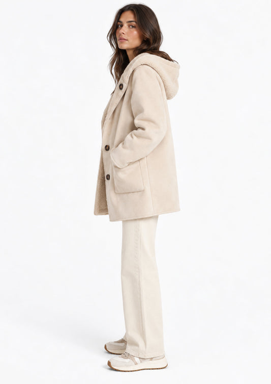 EMME MARELLA - Parka in jersey dal finish vellutato reversibile ottone Beige