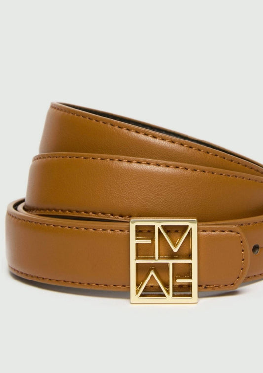 EMME MARELLA - Cintura reversibile con logo vetrino Testa di Moro