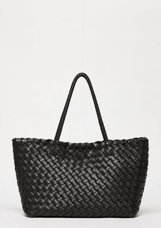 EMME MARELLA - Shopper intrecciata umido Nero