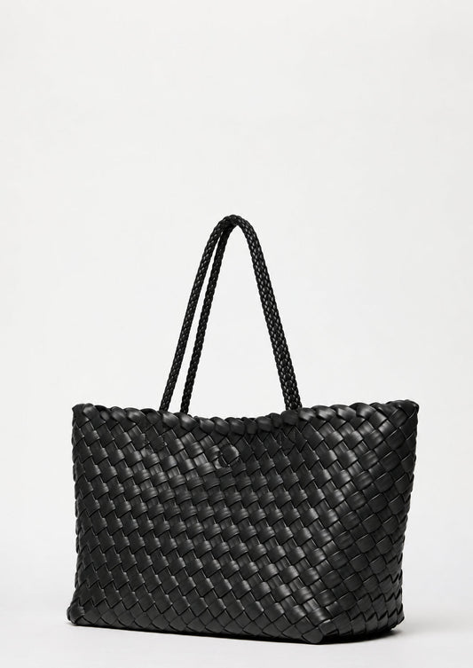 EMME MARELLA - Shopper intrecciata umido Nero