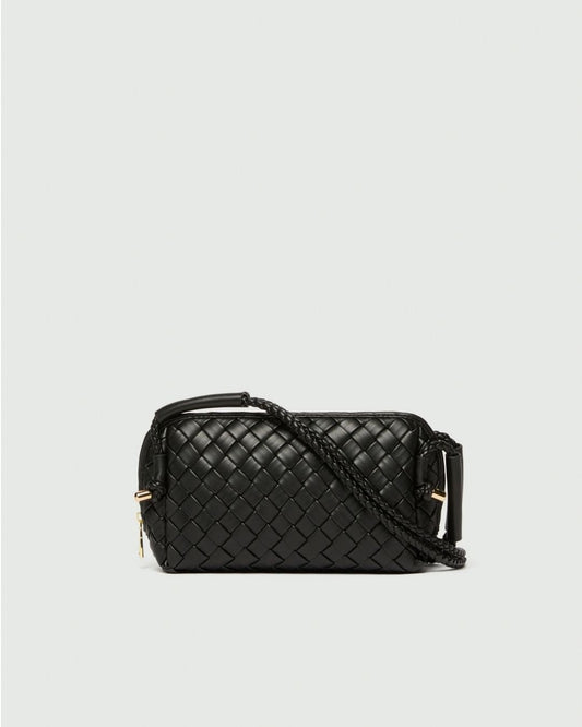 EMME MARELLA - Borsa a tracolla intrecciata Nero