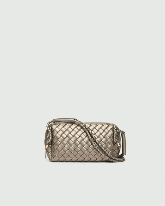 EMME MARELLA - Borsa a tracolla intrecciata Silver