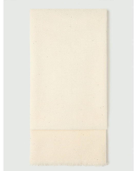 EMME MARELLA - Stola jacquard con logo gattini Panna