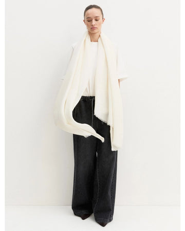 EMME MARELLA - Stola jacquard con logo gattini Panna