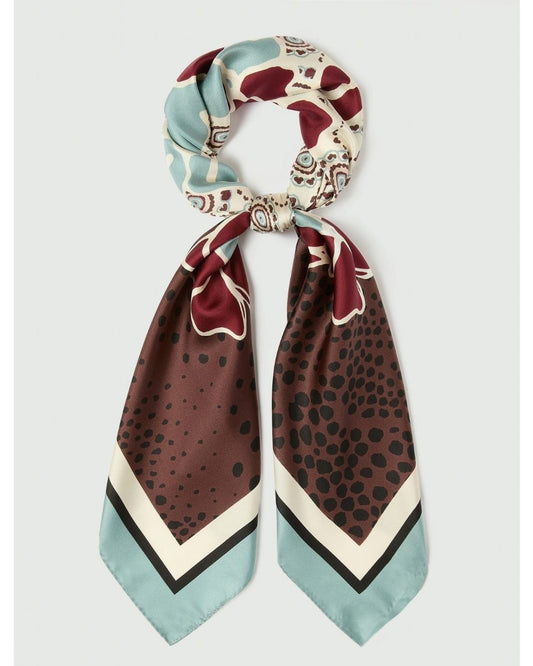 EMME MARELLA - Foulard in seta campo Marrone