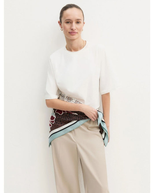 EMME MARELLA - Foulard in seta campo Marrone