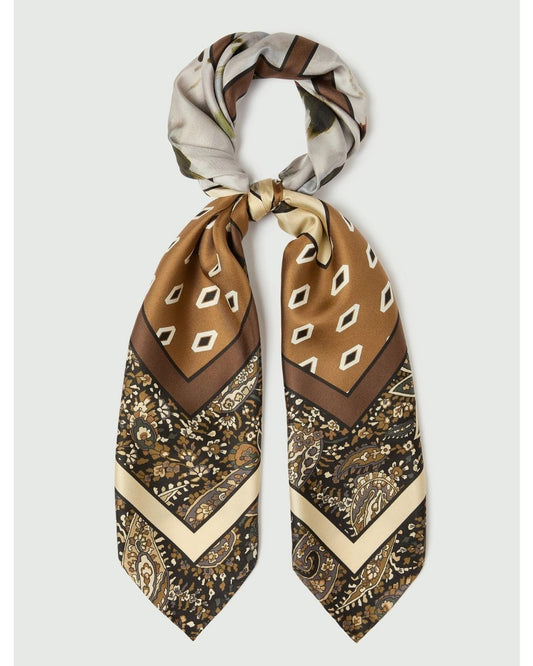EMME MARELLA - Foulard in seta campo Cammello