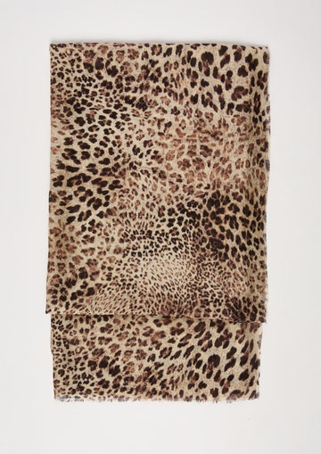 EMME MARELLA - Stola stampata aprile con frangia Leopardo