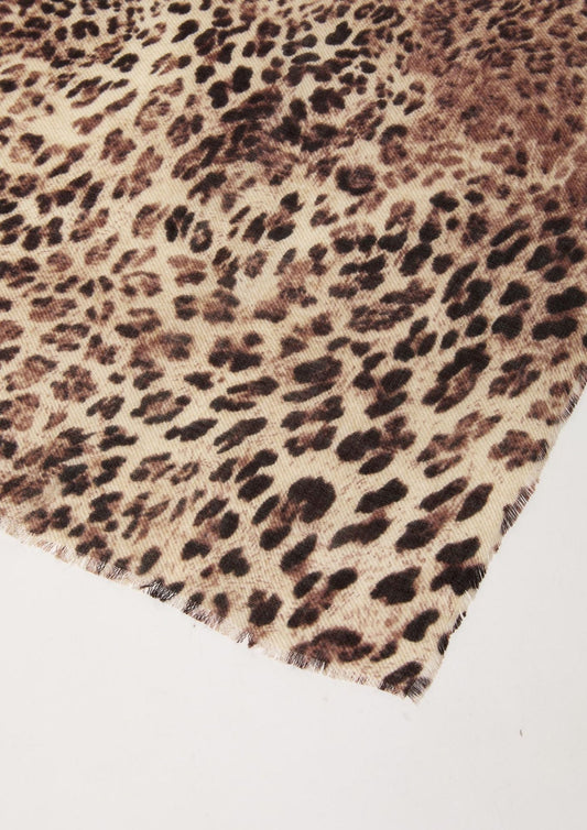 EMME MARELLA - Stola stampata aprile con frangia Leopardo
