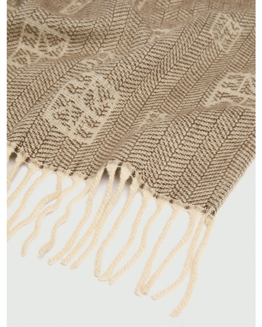 Emme Marella - Poncho jacquard con frange Cammello