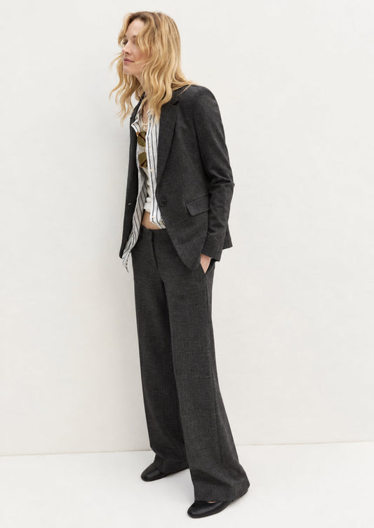 EMME MARELLA - Pantalone dritto in jersey stretch palace Grigio Scuro Melange