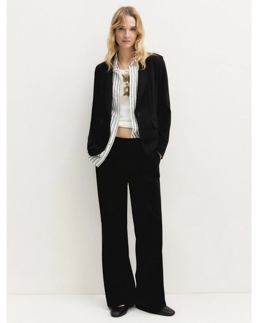 Emme Marella - Pantalone dritto in jersey stretch Nero
