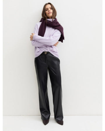 Emme Marella - Pantalone dritto in jersey spalmato Navy