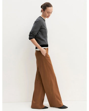 Emme Marella - Pantalone dritto in jersey stretch Cognac