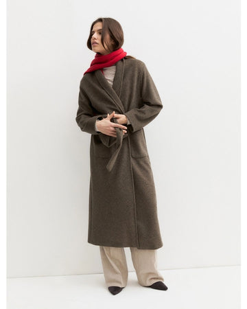 Emme Marella - Cappotto in jersey soft Castagna
