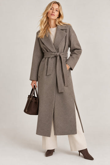 EMME MARELLA - Cappotto in jersey panno soft boero Tortora