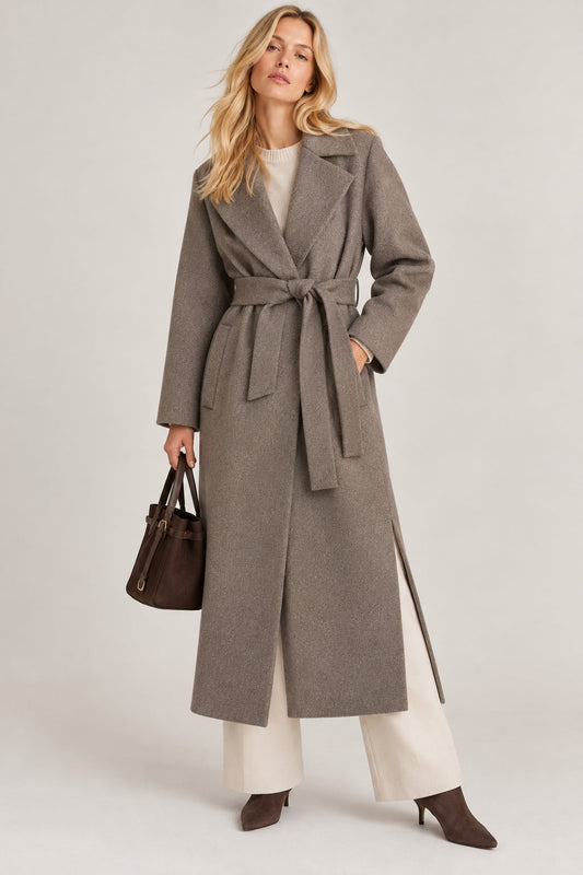 EMME MARELLA - Cappotto in jersey panno soft boero Tortora