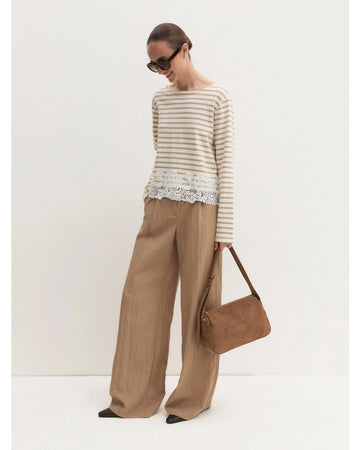 T-shirt con pizzo Naturale