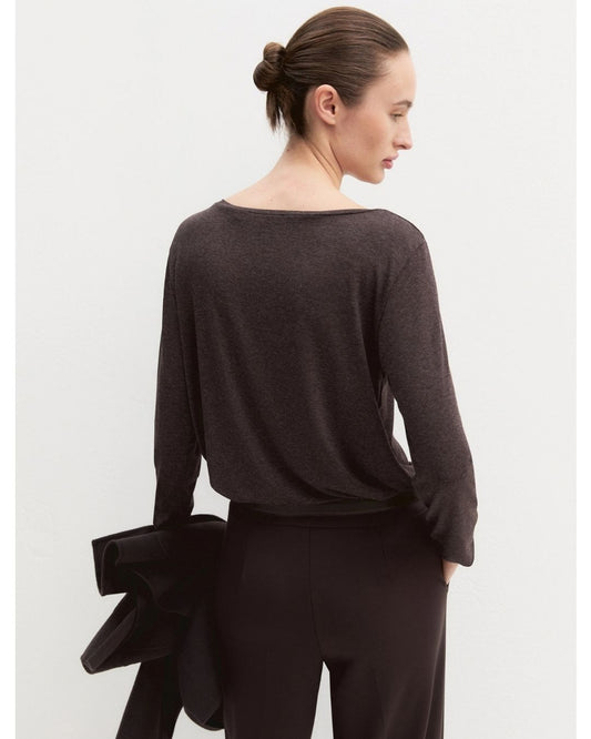 Emme Marella - Maglia in viscosa stretch Marrone