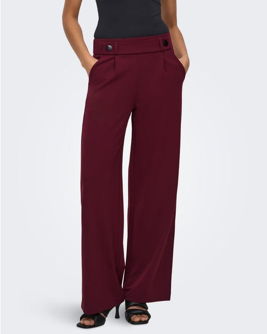JACQUELINE DE YONG - Pantaloni Wide Leg Donna Rosso Windsor Wine