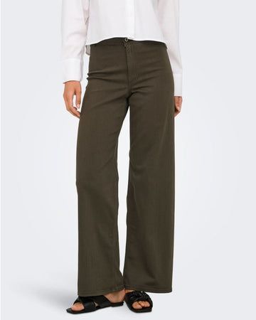 Pantaloni a gamba larga Donna Marrone Slate Black
