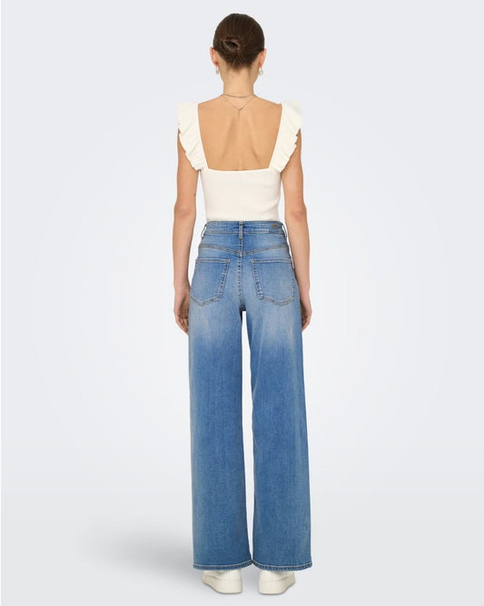 JACQUELINE DE YONG - Jeans Donna Marrone Blu Medium Blue Denim