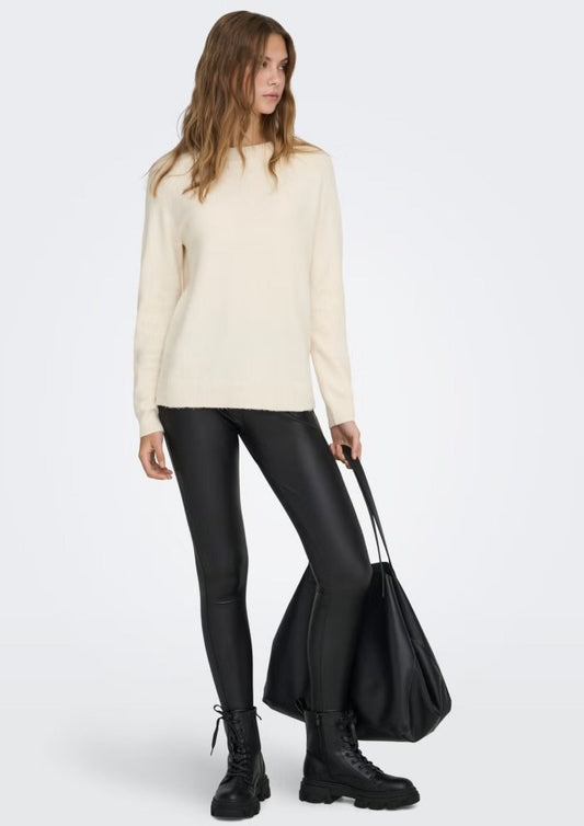 Only - Pullover Donna Rica Grigio Betulla