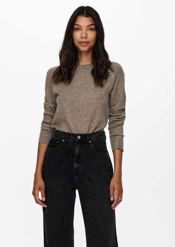 Only Pullover Donna Rica Marrone Chiaro