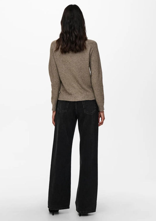 Only - Pullover Donna Rica Marrone Chiaro