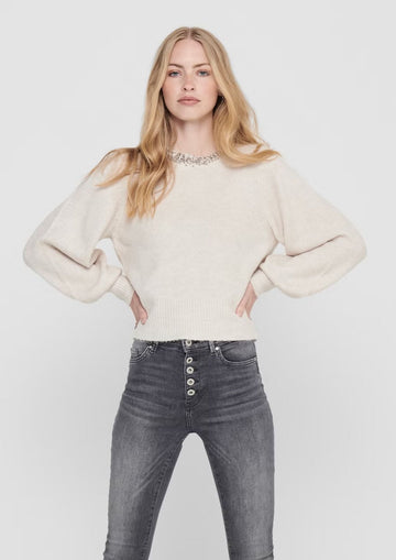 Only Pullover Donna Elsa Grigio Pomice