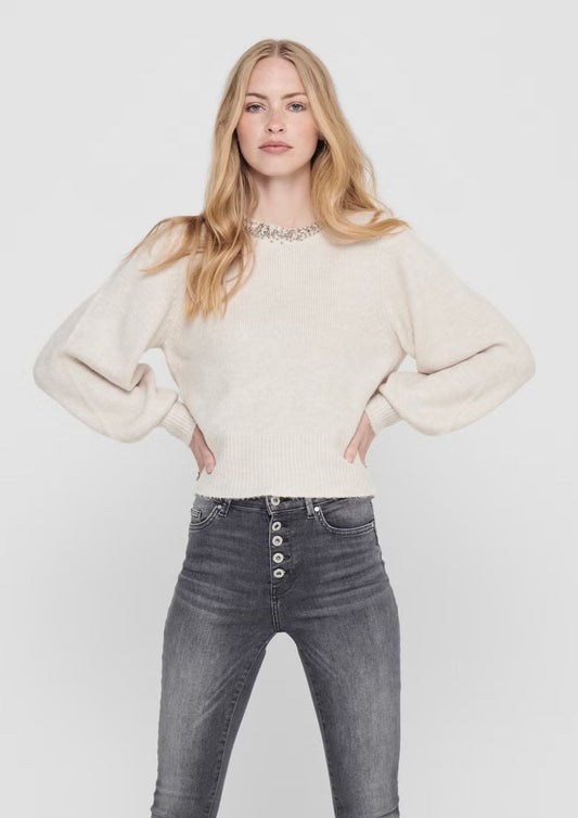 Only - Pullover Donna Elsa Grigio Pomice