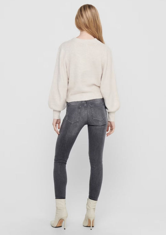 Only - Pullover Donna Elsa Grigio Pomice