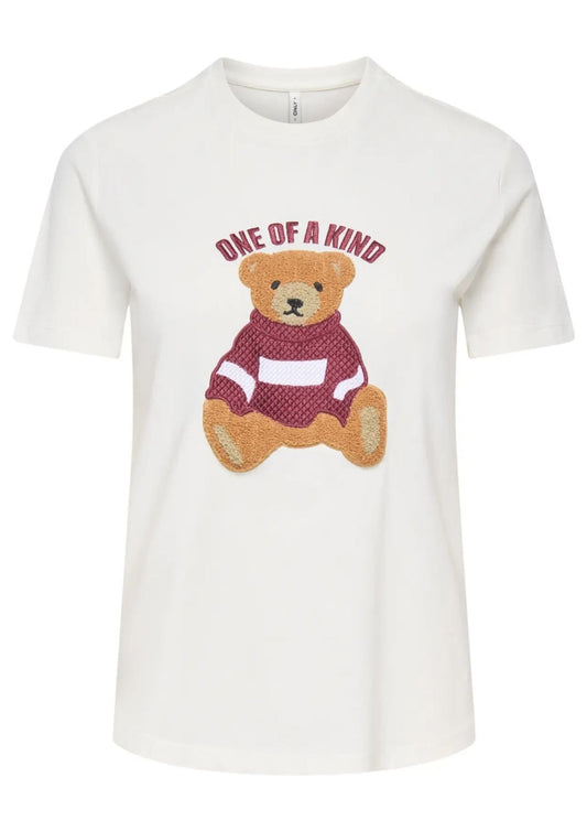 Only - Maglietta Donna Cloud Dancer Pocket teddy